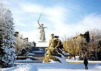 Mamayev Kurgan Museum Complex in Winter.